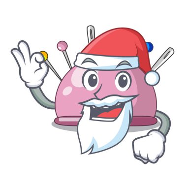 Santa iğnelik bir karikatür dikiş vektör çizim için sabitler