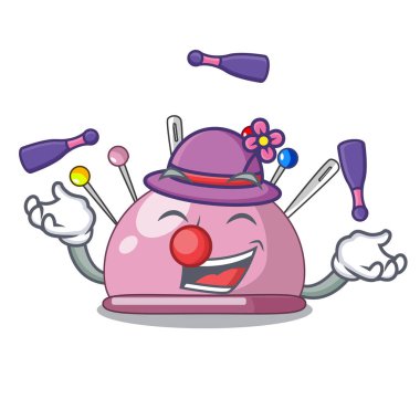 İğnelik bir karikatür pins dikiş vektör çizim için hokkabazlık