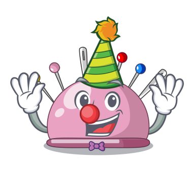 İğnelik bir karikatür pins dikiş vektör çizim için palyaço