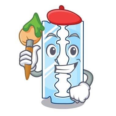 Sanatçı jilet bir maskot vektör illüstrasyon izole