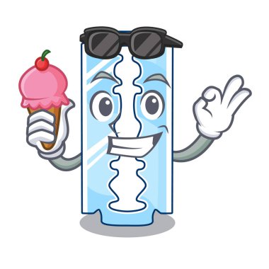 Dondurma jilet ile açık bir şekli çizgi film vektör çizim