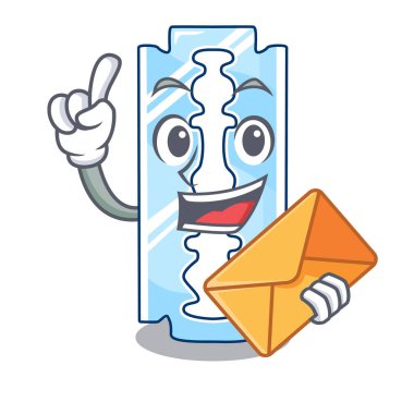 Zarf jilet ile açık bir şekli çizgi film vektör çizim