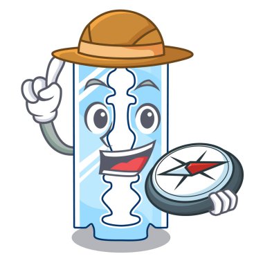 Explorer jilet ve sınır Camgöbeği vektör çizim karikatür