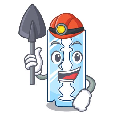 Madenci jilet ve sınır Camgöbeği vektör çizim karikatür