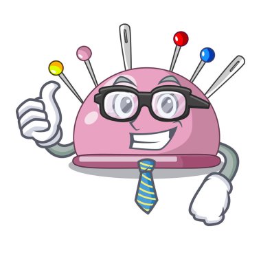 İş adamı delik deşik bir karakter iğneler simge vektör çizim ile