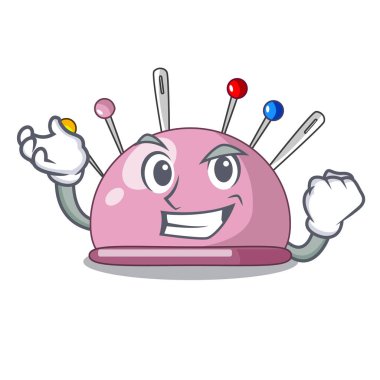 Bir karakter iğneler simge vektör çizim ile başarılı iğnelik