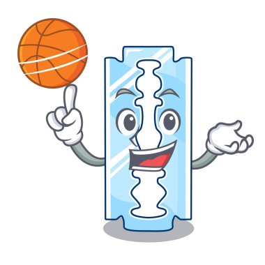 Basketbol ile bir maskot vektör illüstrasyon izole jilet