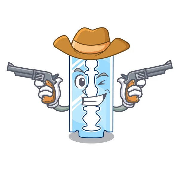 Cowboy Razor Blade Isolated Mascot Vector Illustration — Stock Vector