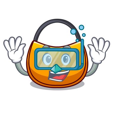 Hobo çanta karakter komik vektör çizim üzerinde güzel dalış