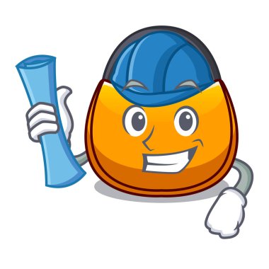 Güzel hobo çanta karakter komik vektör çizim üzerinde mimar