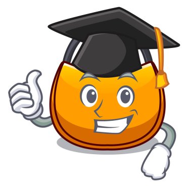 Mezuniyet güzel hobo çanta üzerinde karakter komik vektör çizim