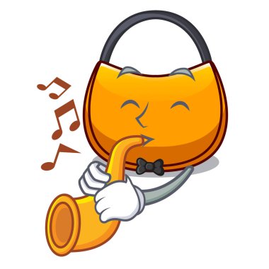 Trompet hobo çanta anahat ile resim karikatür vektör çizim