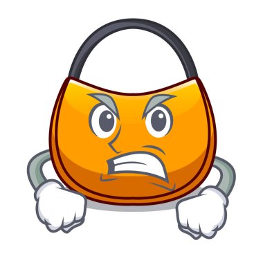 Kızgın hobo çanta anahat resim karikatür vektör çizim üzerinde