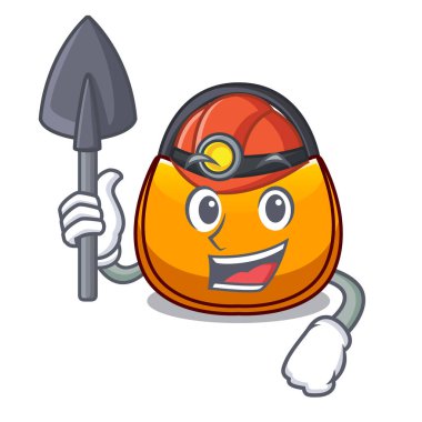 Madenci hobo çanta anahat resim karikatür vektör çizim üzerinde