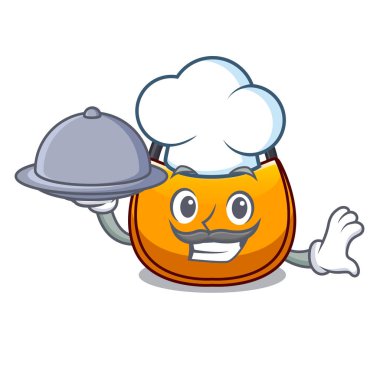 Şef gıda hobo çanta anahat üzerinde resim karikatür vektör çizim ile