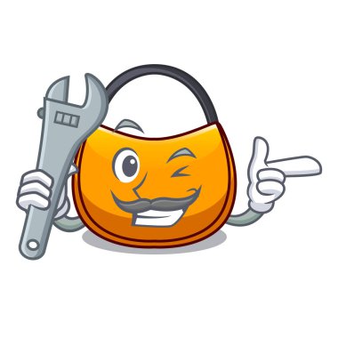 Mekanik hobo çanta şekli bir çizgi film vektör çizim üzerinde