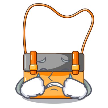 Menesseger çanta renk bir karikatür vektör çizim üzerinde ağlıyor