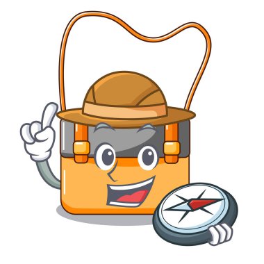 Bir çizgi film vektör çizim Gezgini menesseger çanta renk