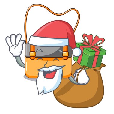 Noel hediye ile güzel menesengger çanta moda caratoon vektör çizim ile