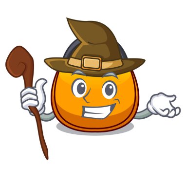 Cadı hobo çanta anahat resim karikatür vektör çizim üzerinde