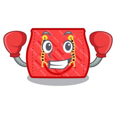 Bir maskot vektör illüstrasyon izole boks kapitone çanta