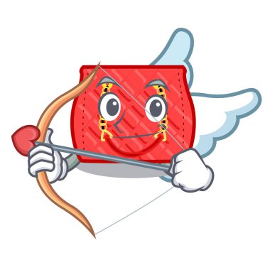 Aşk tanrısı bir maskot vektör illüstrasyon izole çantası kapitone