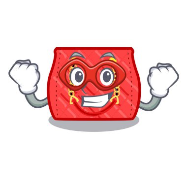 Süper kahraman küçük omuz karikatür vektör çizim tarafından kapitone çanta