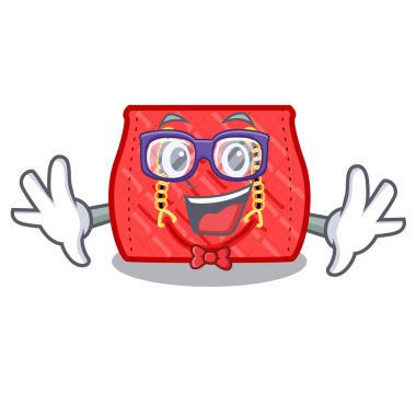 Geek küçük omuz karikatür vektör çizim tarafından kapitone çanta