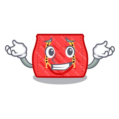 Çizgi film vektör çizim tarafından kapitone sırıtan küçük omuz çanta