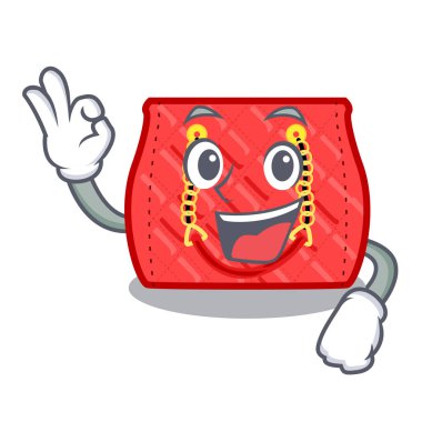 Tamam küçük omuz çantası karikatür vektör çizim tarafından kapitone