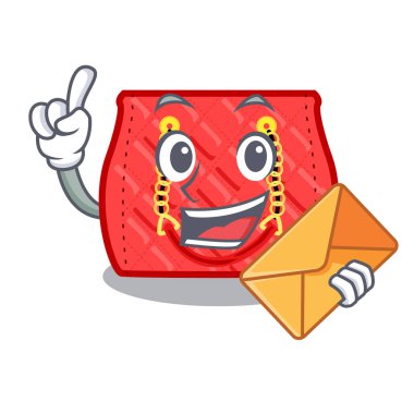 Zarf küçük omuz karikatür vektör çizim tarafından kapitone çanta ile