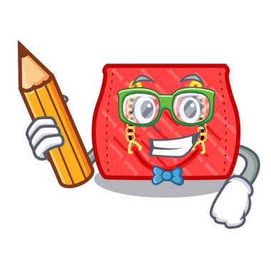 Öğrenci küçük omuz karikatür vektör çizim tarafından kapitone çanta