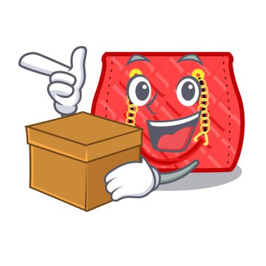 Kutu küçük omuz karikatür vektör çizim tarafından kapitone çanta ile