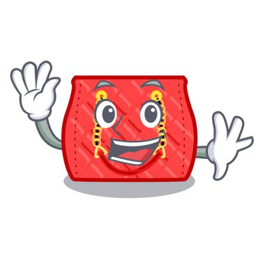 Küçük omuz çantası sallayarak karikatür vektör çizim tarafından kapitone