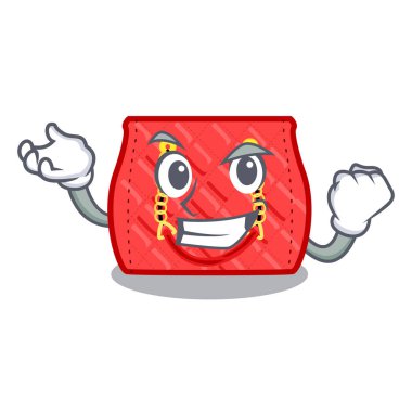 Çizgi film vektör çizim tarafından kapitone başarılı küçük omuz çanta