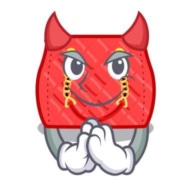 Şeytan çanta şekil karakter fuuny vektör çizim tarafından kapitone