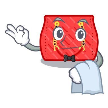 Garson çanta şekil karakter fuuny vektör çizim tarafından kapitone