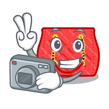 Fotoğrafçı çanta şekil karakter fuuny vektör çizim tarafından kapitone