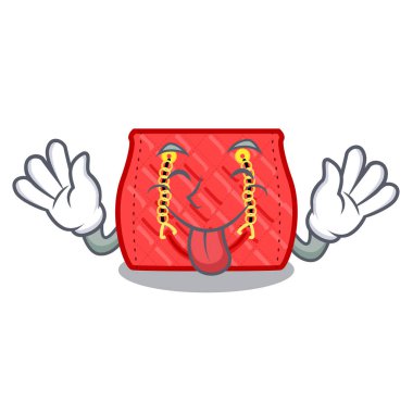 Moda çanta omuz kadın karikatür vektör çizim üzerinde dışarı dil