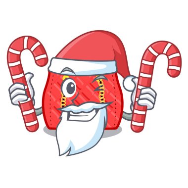 Santa şeker moda çanta omzunda kadın karikatür vektör çizim ile