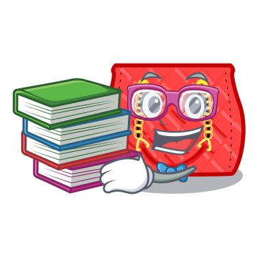 Öğrenci kitap moda çanta omzunda kadın karikatür vektör çizim ile