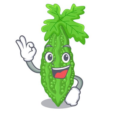 İyi acı kavun kabak şekli çizgi film vektör llustration üzerinde