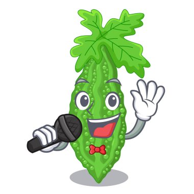 Acı kavun karakter üzerinde sebze taze vektör çizim şarkı