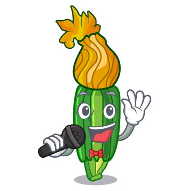 Şarkı zuchini komik vektör çizim çiçek karakteri