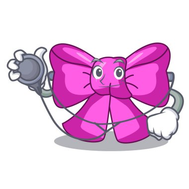 Doktor yay kravat şerit maskot vektör illüstrasyon izole