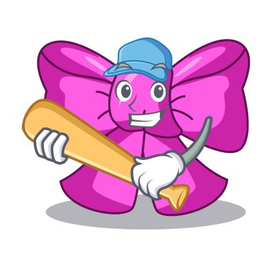 Beyzbol papyon şerit maskot vektör illüstrasyon izole çalmaya