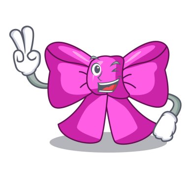 İki parmak Papyon bir şekil karikatür vektör çizim