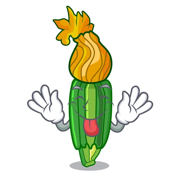 Tong Uit Bloem Zuchini Pompoenen Ingericht Cartoon Vectorillustratie — Stockvector