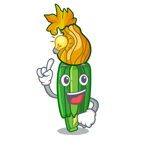 Haben Eine Idee Blume Zuchini Kürbisse Auf Cartoon Vektor Illustration — Stockvektor