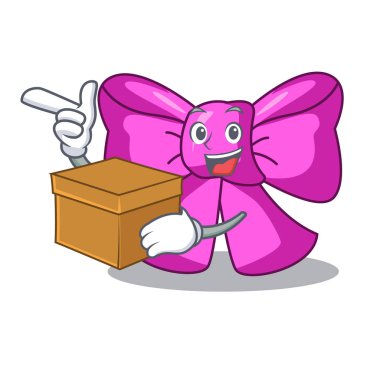 Kutusu papyon ile şekil karikatür vektör çizim içinde